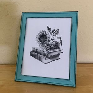 Farmhouse Sunflowers and books picture 8x10 w/frame
